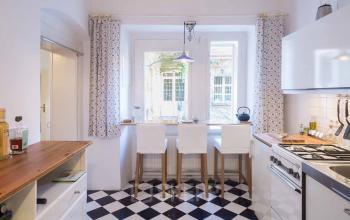 fully equipped kitchen in the business center in Vienna at the Weihburggasse