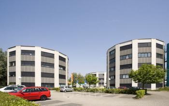 Two round office buildings in Alkmaar