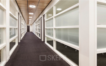 The hallway in the office building