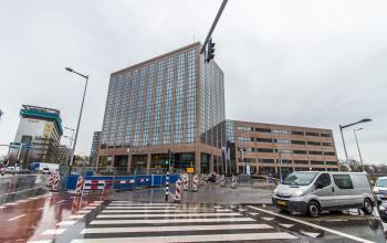 Outside office building