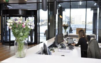 flowers reception check-in desk