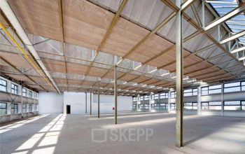 Spacious, well-lit open floorplan in office building at Distelweg 78-80, Amsterdam North. Tall ceilings and ample windows. Ideal for office space rental.