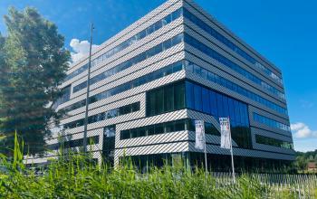 Modern office building at Science Park 301, suitable for rent office space in Amsterdam East.
