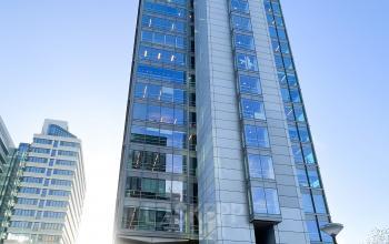 Exterior view of 230 De Entree building in Amsterdam South East, suitable for office space rental.