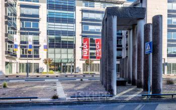 Exterior view of office building at Meester D.U. Stikkerstraat 11 in Arnhem Zuid, Arnhem, featuring modern architecture with glass facade.