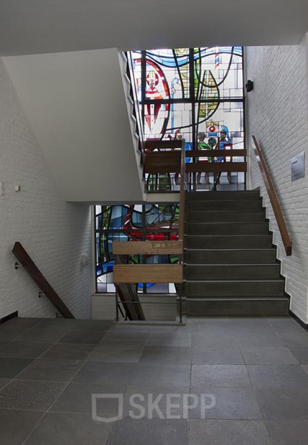stairs hall entrance nice windows 