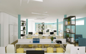 Visualisierung der modernen Bürofläche in Berlin Kreuzberg