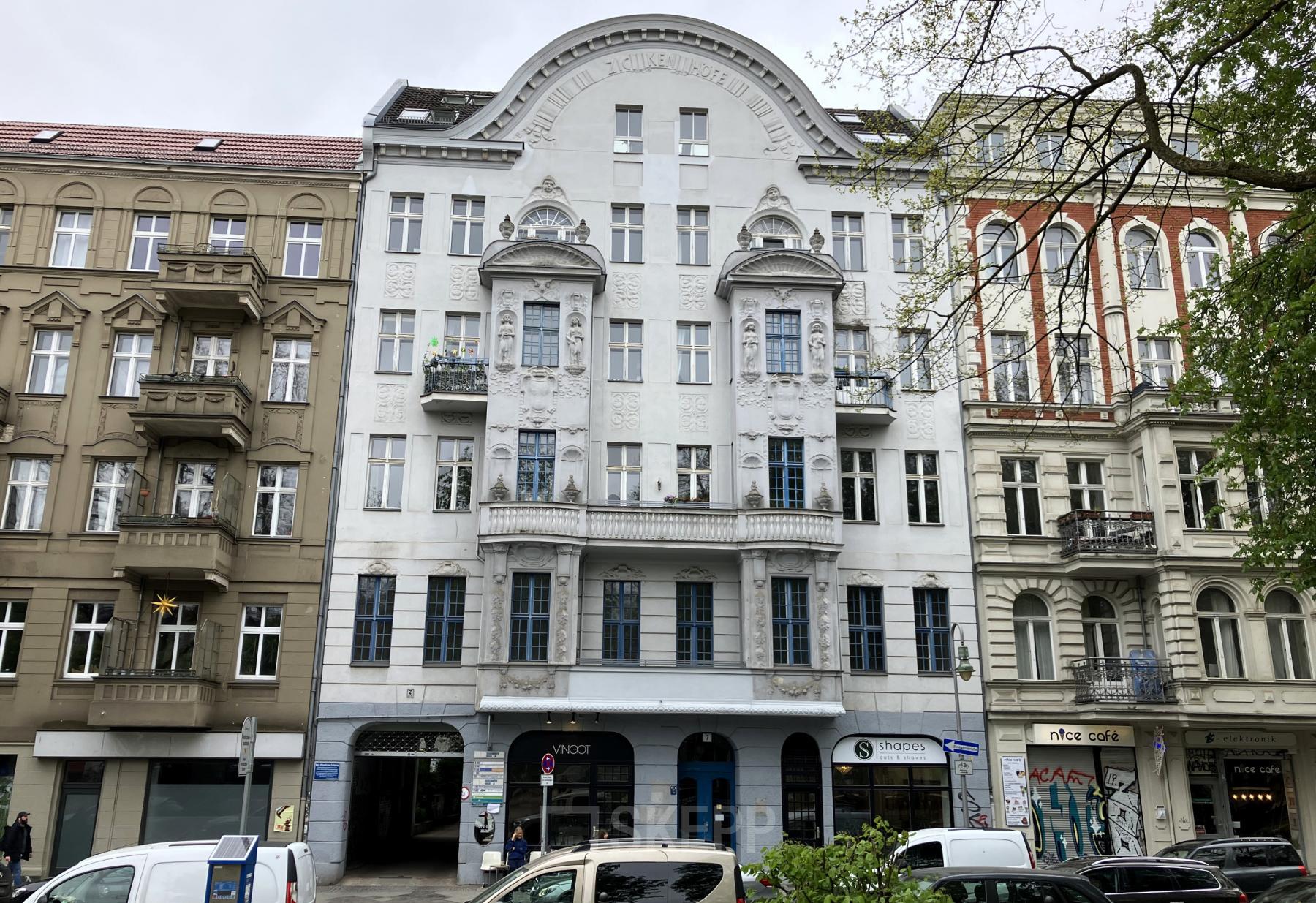 Außenansicht eines historischen Bürogebäudes in der Boppstraße 7, Berlin Kreuzberg, ideal für büro mieten.