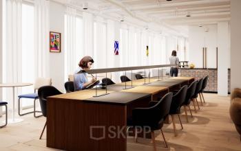 Modernes Büro in der Rosenthaler Straße 43-45 in Berlin Mitte mit Personen bei der Arbeit, ideal zum Büro mieten.