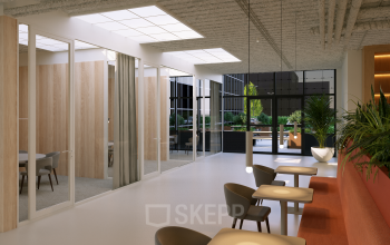 Modern office space available for rent at Essebaan 63-69, Capelle aan den IJssel, featuring a stylish open floor plan with sleek furnishings and ample natural light.