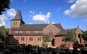 Historic church exterior at Strijkviertel 63 in De Meern, not suitable for office space rental.