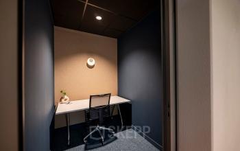 Compact and cozy office space with a modern desk, chair, and minimalist decor at Pettelaarpark 110, Den Bosch, perfect for rent office space activities.