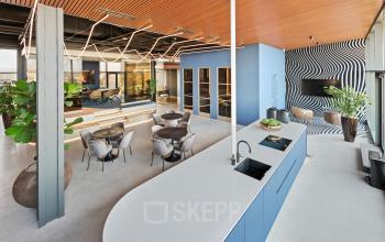 Stylish furnished interior at Achtseweg Zuid 159R in Eindhoven Strijp-S, featuring modern office spaces with sleek design elements perfect for office space rental.