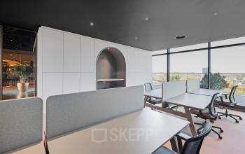 Bright office space at Achtseweg Zuid 159R, Eindhoven Strijp-S with modern desks and chairs available for rent.