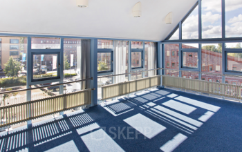 a lot of windows in office space big room