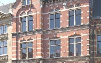 Exterior of the office building located at Zijlstraat 76, Haarlem Centrum, Haarlem. Featuring a historic brick façade and large windows that offer natural light for office space rental.