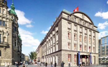 Impressive exterior view of the office building in Hamburg, Alter Wall Altstadt