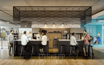 Voll ausgestattete Küche im Business Center in der Hamburger Neustadt