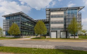 The office building next to the road