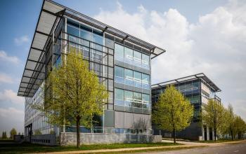 Office building between the nature