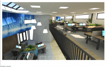 Modern office space at Lintelerweg 40, Hengelo with workstations, plants, and natural light. Ideal for those looking to rent office space.