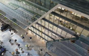 widok biurowca tischnera office z lotu ptaka