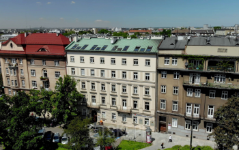 widok kamienicy z lotu ptaka