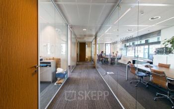 Modern office building with light office spaces