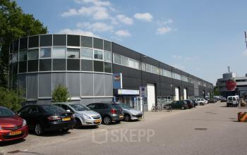 Exterior view of office building at Fruitweg 22 in Leiden, suitable for office space rental with parking available.