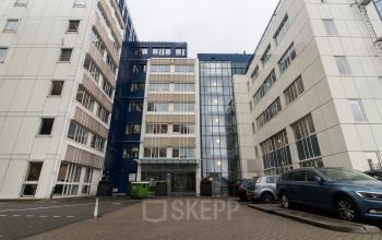 Exterior view of office building located at Vlietweg 17, Leidschendam, available for office space rental.