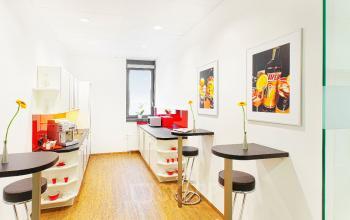 Büro mieten im Business Center München Riem mit gut augestatteter Gemeinschaftsküche
