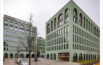 Exterior view of the office building at Christoph-Rapparini-Bogen 25, Munich Laim, Munich with rent office space options.