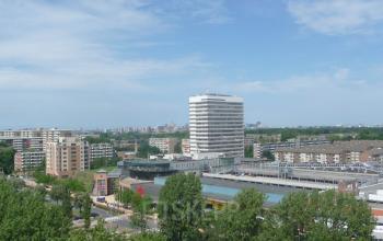 Aerial view of office buildings at J.C. van Markenlaan 3, Rijswijk, ideal for office space rental.