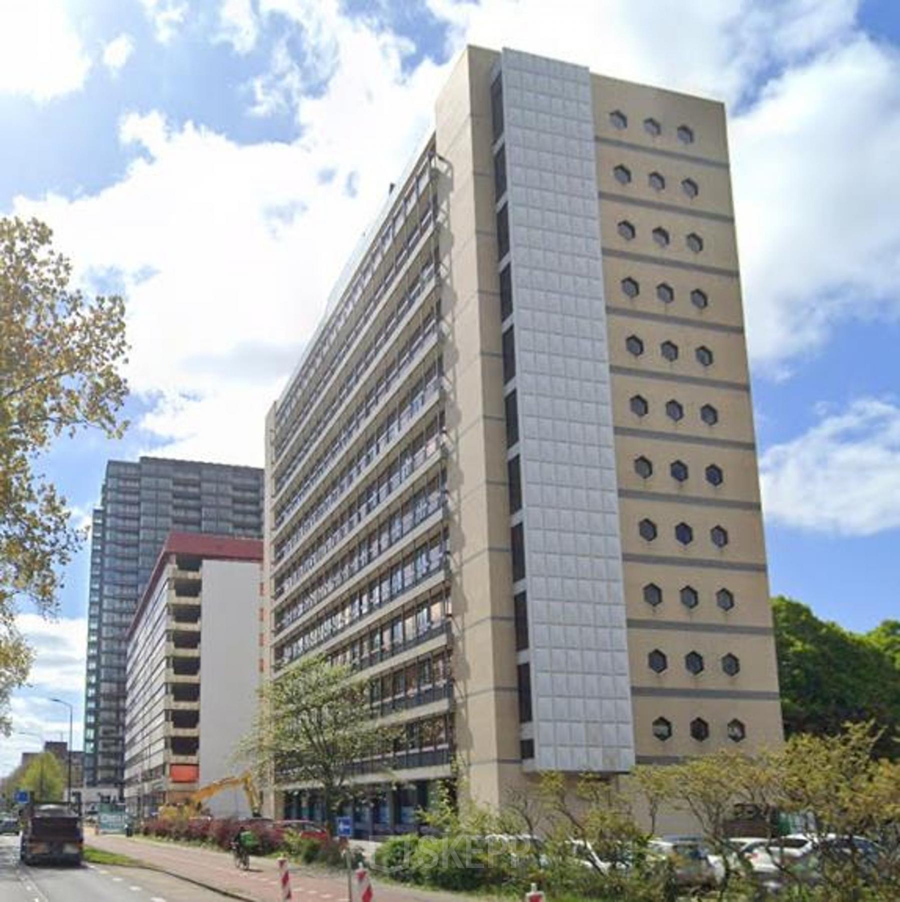 Exterior view of the office building at JC van Markenlaan 3, Rijswijk. This property offers office space rental opportunities with a modern facade featuring multiple windows and a clean, professional look.