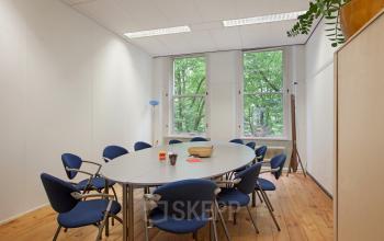 Spacious and well-lit conference room available for office space rental at Schiekade 830, in Rotterdam Center.