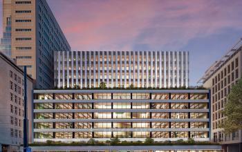 Exterior view of Coolsingel 75, showcasing a modern office building in Rotterdam Center, perfect for office space rental.