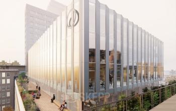 Exterior view of the office building at Coolsingel 75, Rotterdam Center, showcasing modern architecture with glass panels and natural light. Ideal location for office space rental.