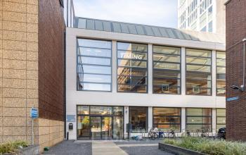 Exterior view of an office building at Lloydstraat 21 B, Rotterdam Delfshaven, suitable for office space rental.