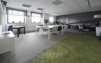 big office room green floor for rent