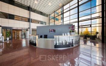 Spacious and well-lit reception area at Beechavenue 54-62, perfect for businesses looking for a prime office space rental in Schiphol.