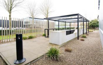 Outdoor area at Gildestraat 13, Velp, available for events or casual gatherings. Consider this space for office space rental to enhance your business environment.