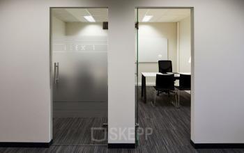 flex offices with a glass door