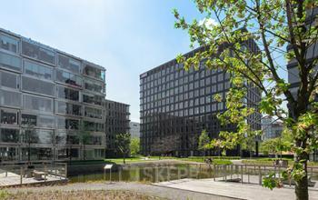 widok biurowca z zewnątrz domaniewska warszawa