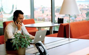 working in the co-working space