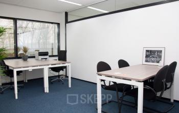 The inside of a furnished office space