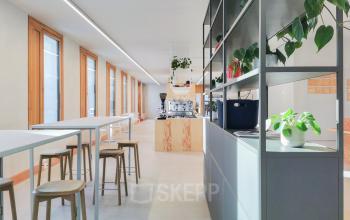 Modernes Büro in Zürcherstrasse 39d, Zürich Altstetten, mit hellen Arbeitsbereichen, hohen Fenstern und Pflanzen. Perfekt, um Büroraum zu mieten.
