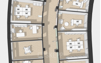 An impression of the setup of private offices in the business center in Zurich Nueschelerstrasse