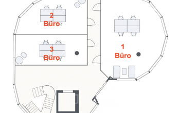 Grundriss des Stockwerkes mit privaten Büros zur Miete an der Baerengasse in Zürich
