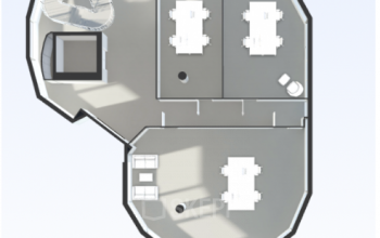 Grundriss des Stockwerkes mit privaten Büros zur Miete an der Baerengasse in Zürich