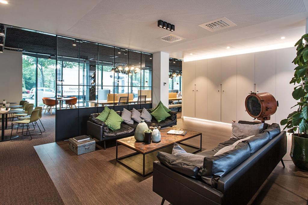Foto kantoor huren Antwerpen lounge